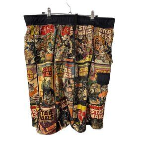 Star Wars Lucasfilm LTD Multicolor Comic Men's Board Shorts Swim Trunks 2XL